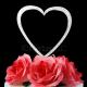 4.5 Inch Crystal Rhinestone Silver Heart Wedding Cake Topper