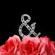 Letter & And Ampersand Monogram Cake Topper - Small 3-Inch Crystal Rhinestone