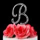 Monogram Cake Topper Letter B - Elegant Crystal Rhinestone