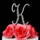 Monogram Cake Topper Letter K - Elegant Crystal Rhinestone