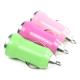Set of 3 Green, Hot Pink & Pink Small Miniature Universal USB Car Chargers