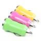 Set of 3 Green, Hot Pink & Yellow Small Miniature Universal USB Car Chargers