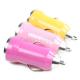 Set of 3 Hot Pink, Pink & Yellow Small Miniature Universal USB Car Chargers