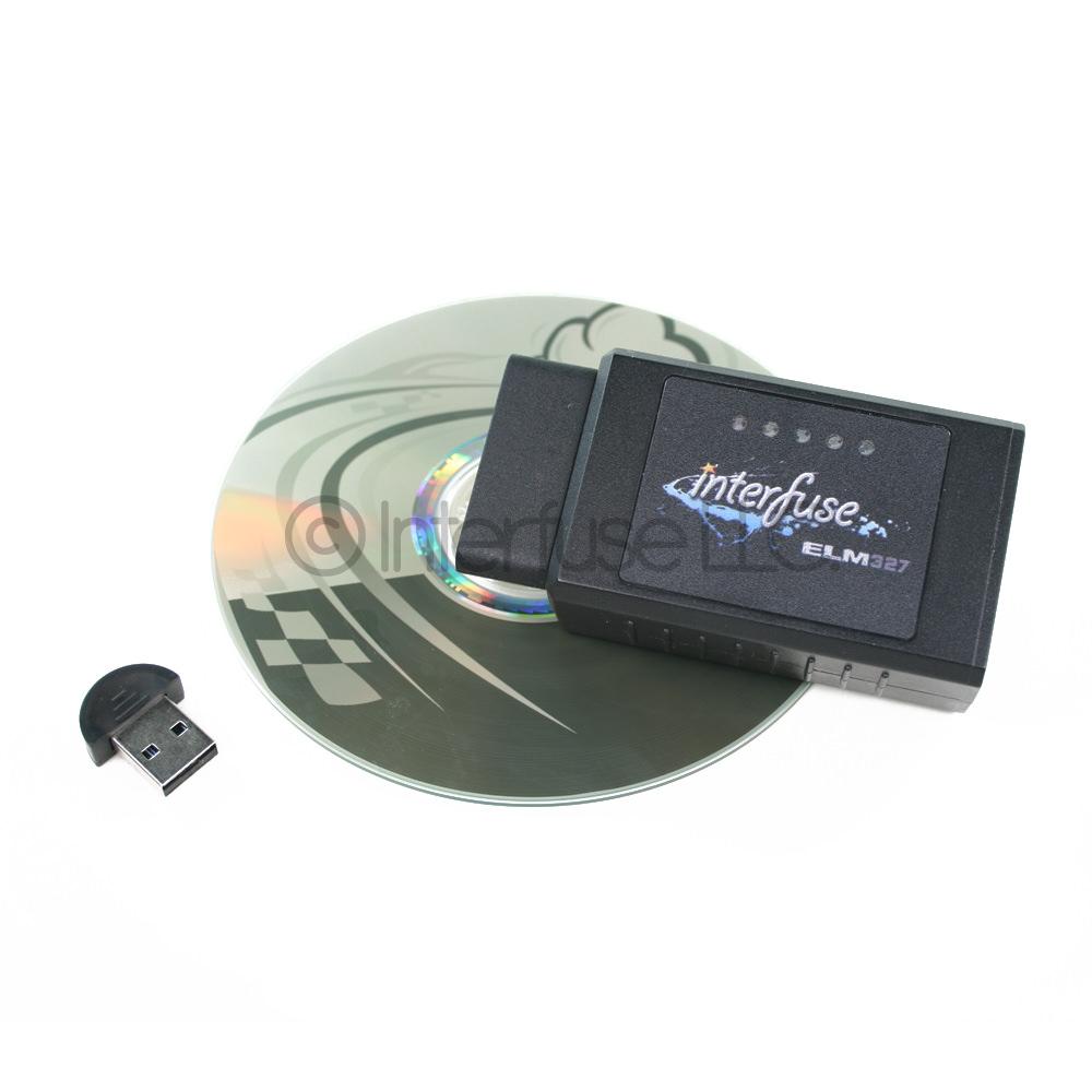 Religiøs kandidat Zoo om natten Interfuse ELM327 v2.1 OBD-II Bluetooth Car Diagnostic Scanner + Software CD  & USB Dongle