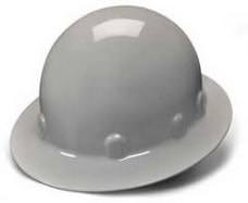 Gray Full Brim 4 Point Ratchet Sleek Shell Hard Hat