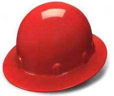 Red Full Brim 4 Point Ratchet Sleek Shell Hard Hat
