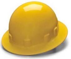 Yellow Full Brim 4 Point Ratchet Sleek Shell Hard Hat