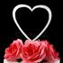 4.5 Inch Crystal Rhinestone Silver Heart Wedding Cake Topper