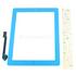 Replacement Light Blue Touch Screen Glass Digitizer and Adhesive for iPad 3