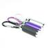 Set of 3 Black, Purple & Silver Small Mini Zoom LED Flashlights with Carabineer Keychain