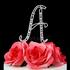Monogram Cake Topper Letter A - Elegant Crystal Rhinestone
