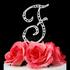 Monogram Cake Topper Letter F - Elegant Crystal Rhinestone