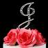 Monogram Cake Topper Letter J - Elegant Crystal Rhinestone
