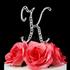 Monogram Cake Topper Letter K - Elegant Crystal Rhinestone