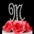 Monogram Cake Topper Letter M - Elegant Crystal Rhinestone