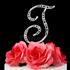 Monogram Cake Topper Letter T - Elegant Crystal Rhinestone