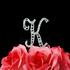 Letter K Monogram Cake Topper - Small 3-Inch Crystal Rhinestone