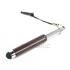 Brown Retractable Stylus Pen w/ Headphone Dust Cap for iPhone, iPod, iPad Touch, Android Tablets
