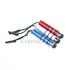 Set of 3 Red, Silver & Blue Mini Small Stripped Studded Touch Screen Stylus Pens