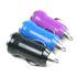 Set of 3 Black, Blue & Purple Small Miniature Universal USB Car Chargers