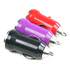 Set of 3 Black, Purple & Red Small Miniature Universal USB Car Chargers