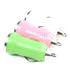 Set of 3 Green, Pink & White Small Miniature Universal USB Car Chargers