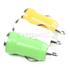 Set of 3 Green, White & Yellow Small Miniature Universal USB Car Chargers