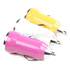 Set of 3 Hot Pink, White & Yellow Small Miniature Universal USB Car Chargers