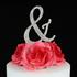 Letter And & Ampersand Cake Topper Monogram - 5 Inch Silver Rhinestone