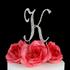 Letter K Cake Topper Monogram - 5 Inch Silver Rhinestone